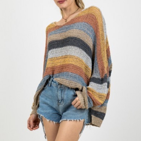 Oversized Color Block Sweater - Picture 2 of 5